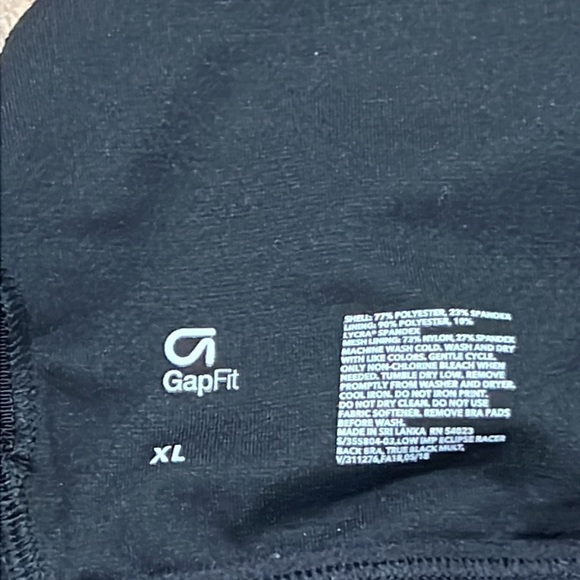 GapFit Women’s Sports Bra Black and White Size Extra Large - Picture 3 of 3